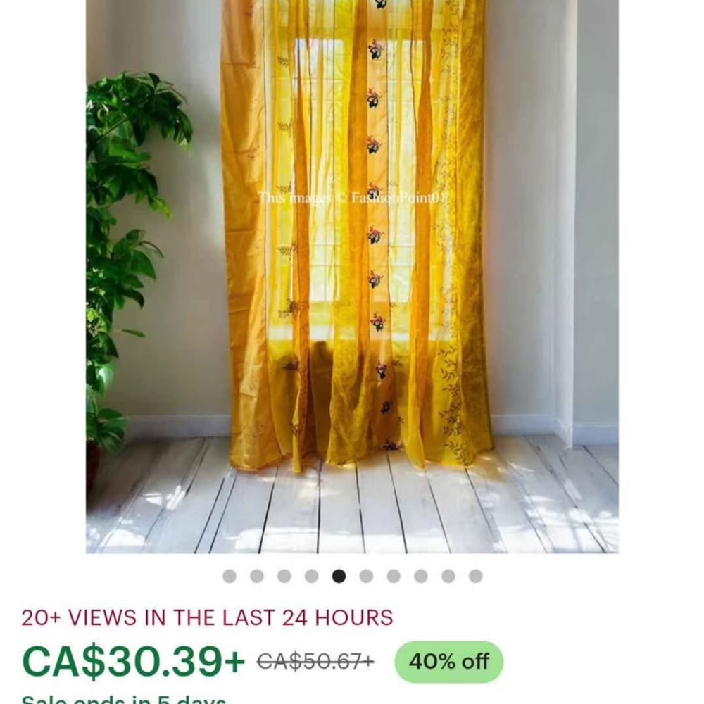 16 panels Vibrant Yellow and Orange Patterned Curtains